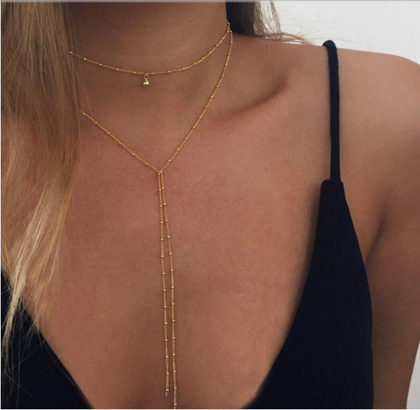 Simple Retro Clavicle Drop Necklace