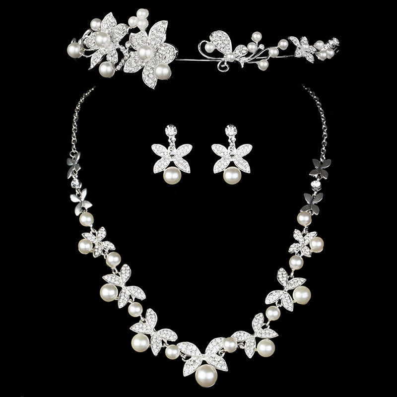Beautiful Bridal Necklace, earrings and headress set