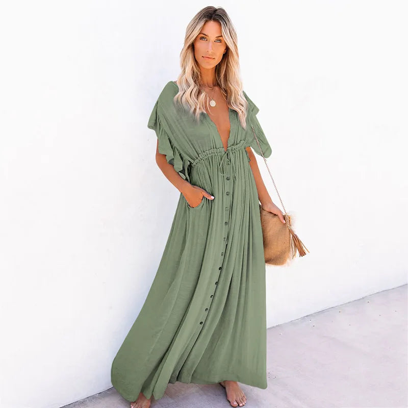 Bamboo Maxi Beach Cover Up