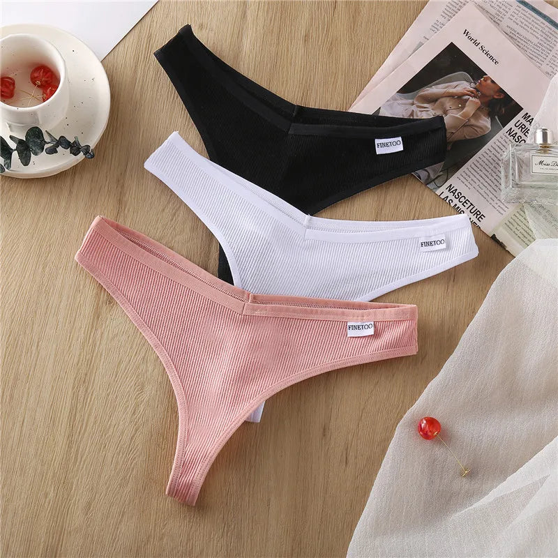3Pcs/Set Women Cotton Thongs