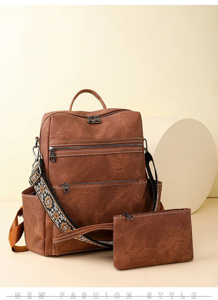 Women's Retro Large Capacity Travel Backpack