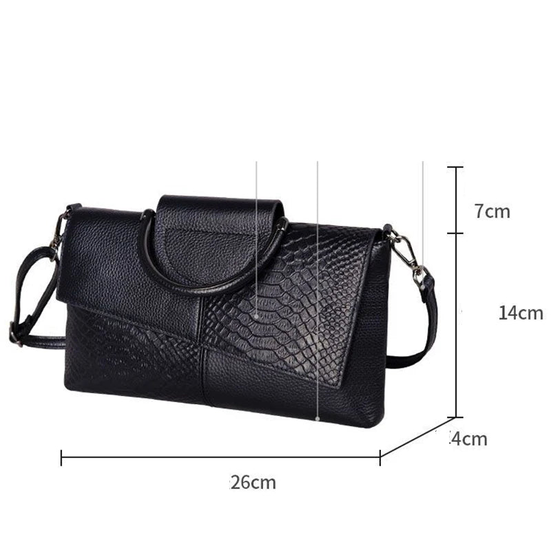 Soft Luxury Leather Handbag; Crossbody or Clutch
