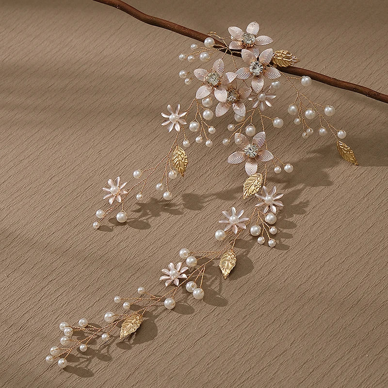 Handmade Blossom Wedding Pearls Headpiece