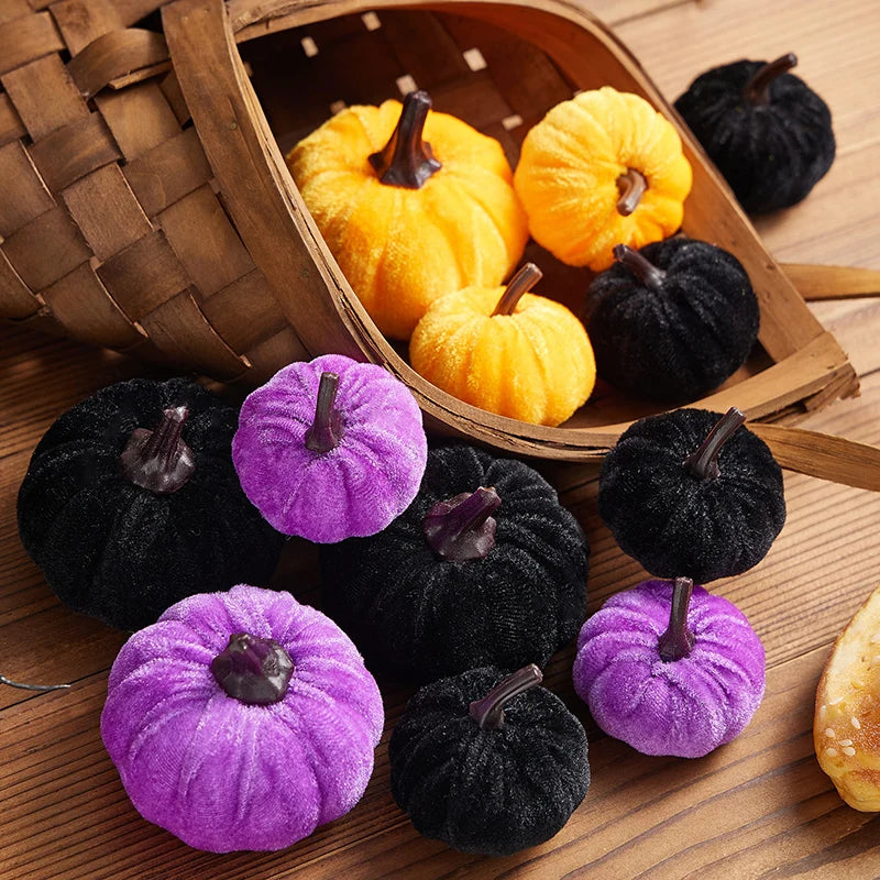 Halloween Artificial Velvet Pumpkins