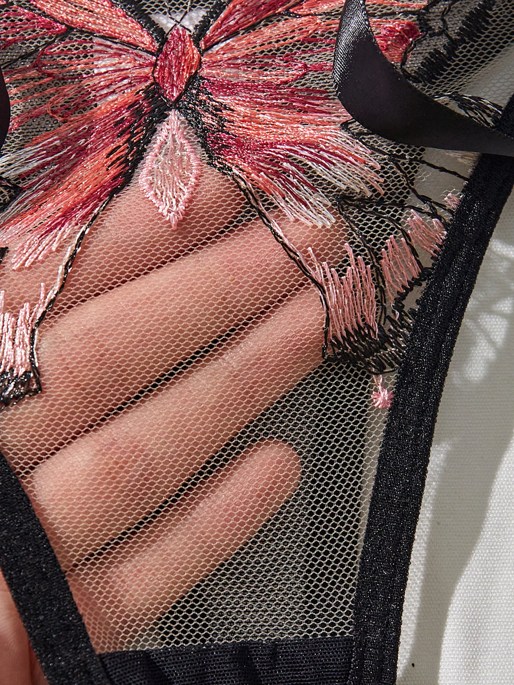 2 Piece See Through Sexy Butterfly Bra and Panty Set