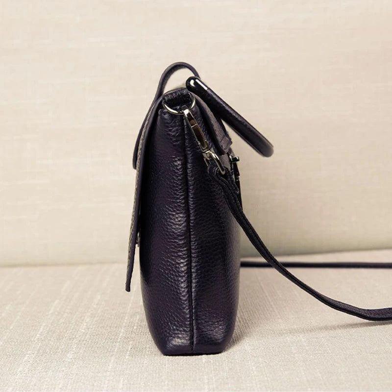 Soft Luxury Leather Handbag; Crossbody or Clutch