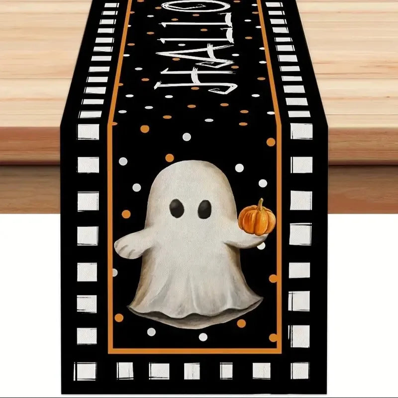 Linen Halloween Table Runner- Multiple Designs