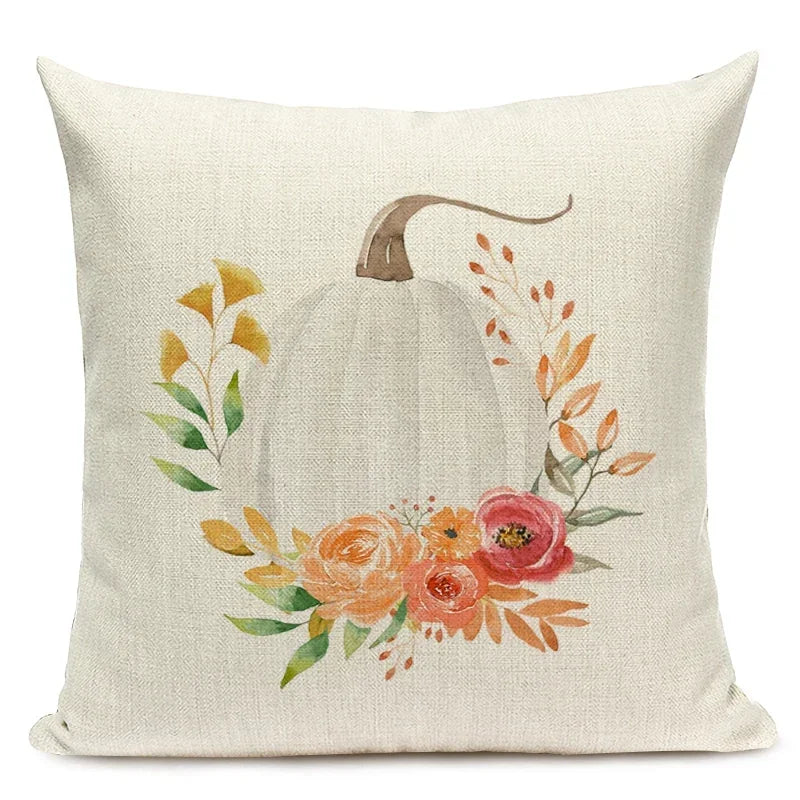 Linen Pumpkin Decorative Pillowcases