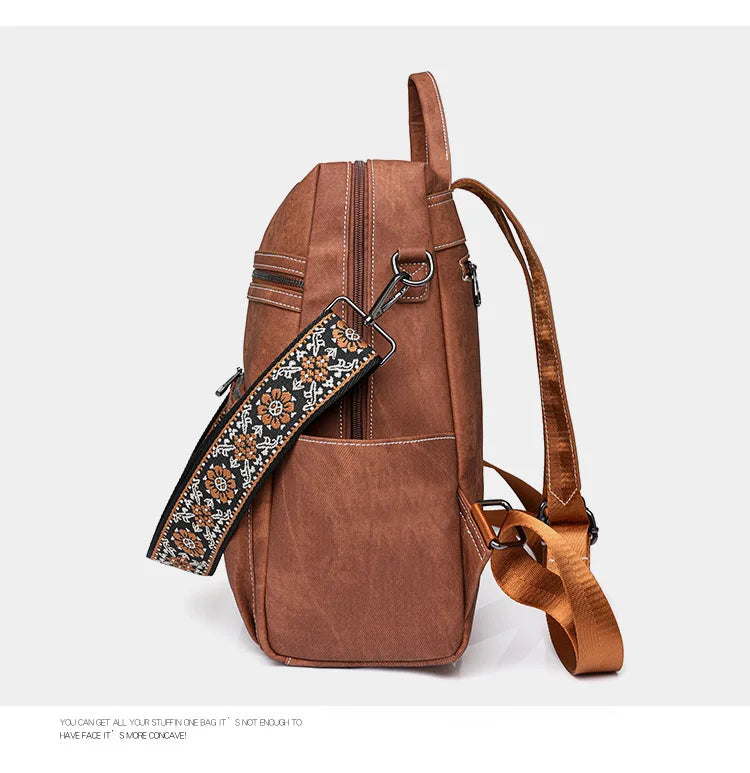 Women's Retro Large Capacity Travel Backpack