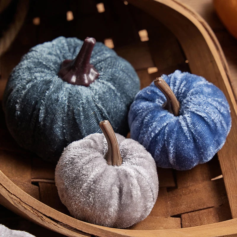 Halloween Artificial Velvet Pumpkins
