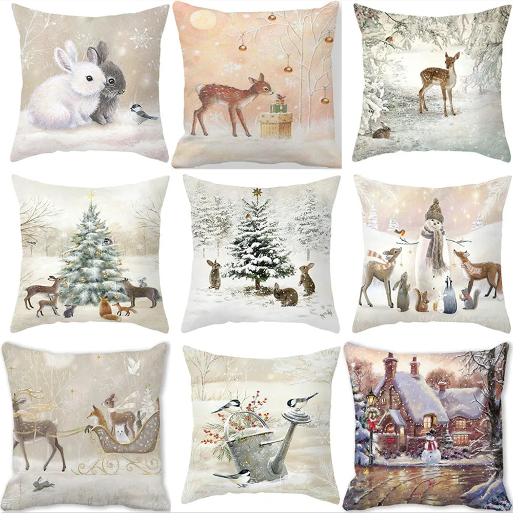 45cm Merry Christmas Cushion Cover Pillowcases; Many Styles