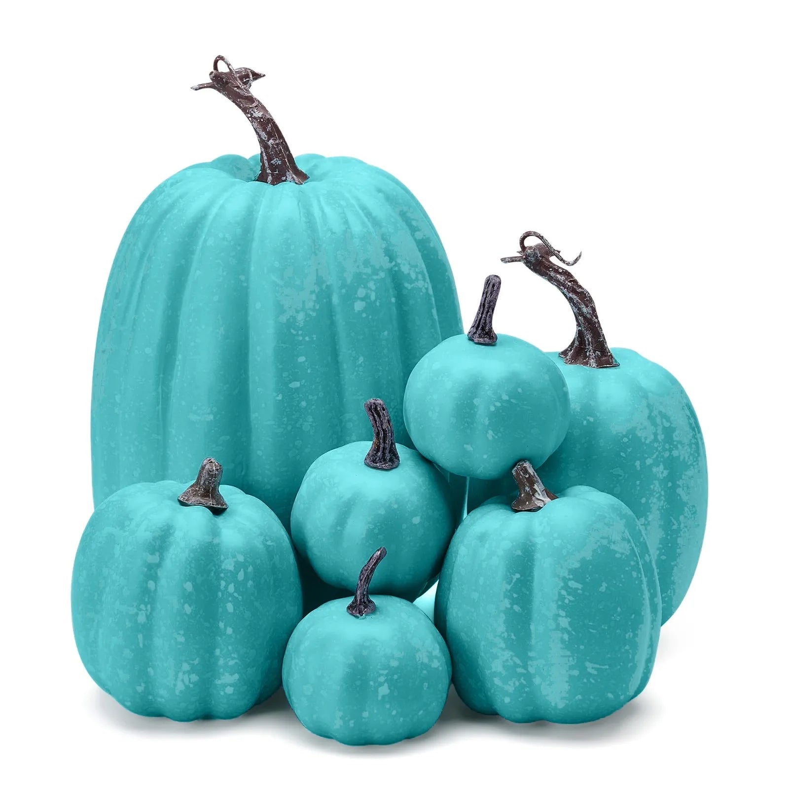 7Piece Artificial Assorted Pumpkins Set