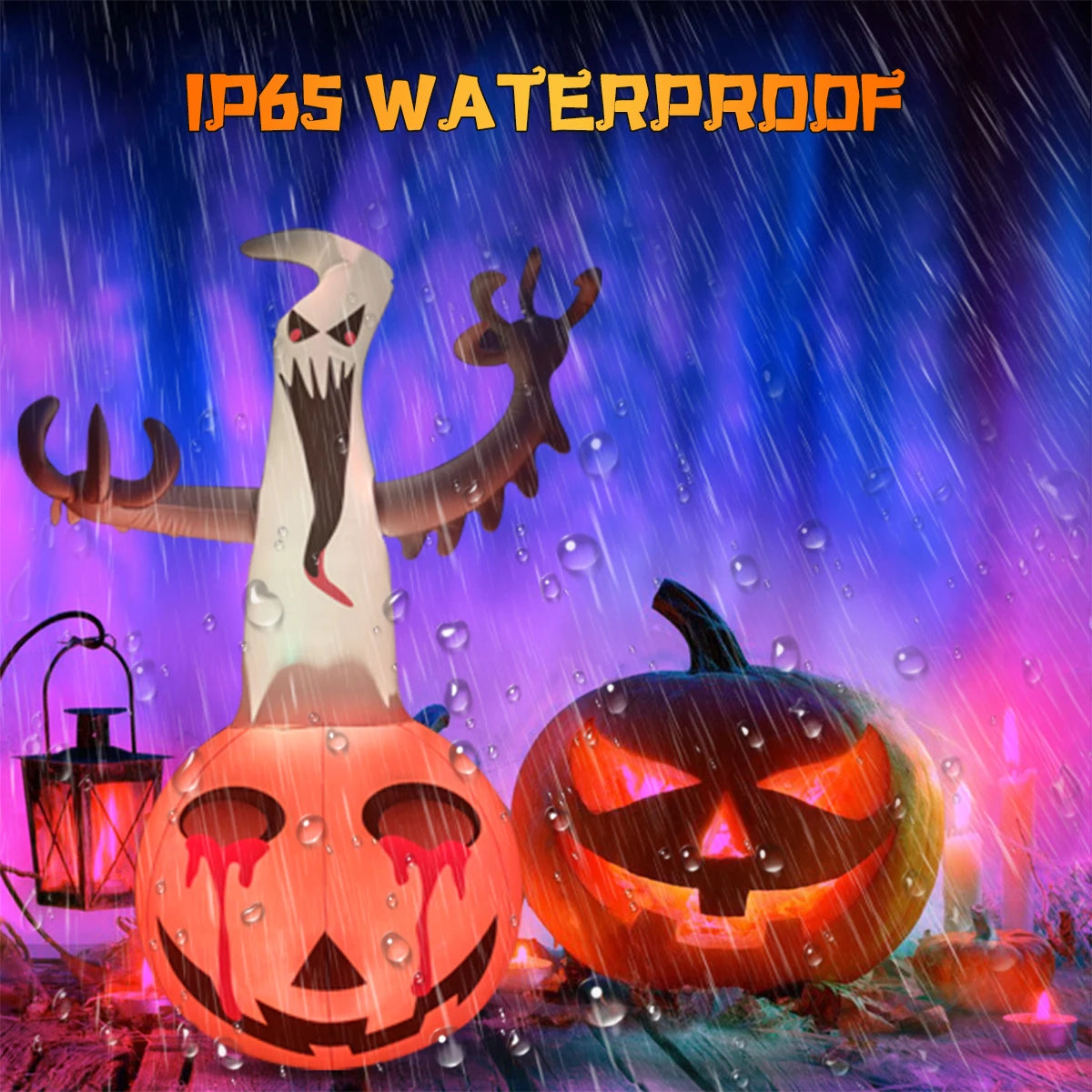 LED Inflatable Pumpkin Ghost Halloween Decoration with Remote Control