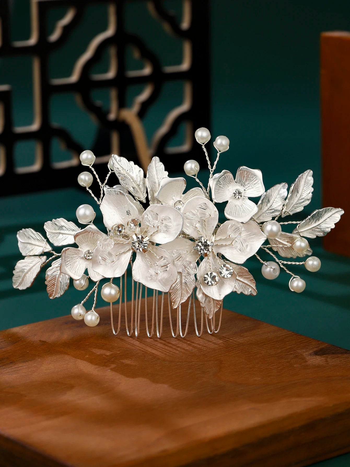 Handmade Bridal Pearl Rhinestone Hairpin