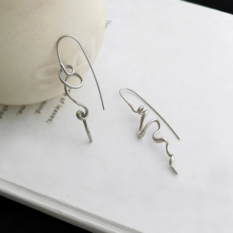 Abstract three-dimensional design earrings