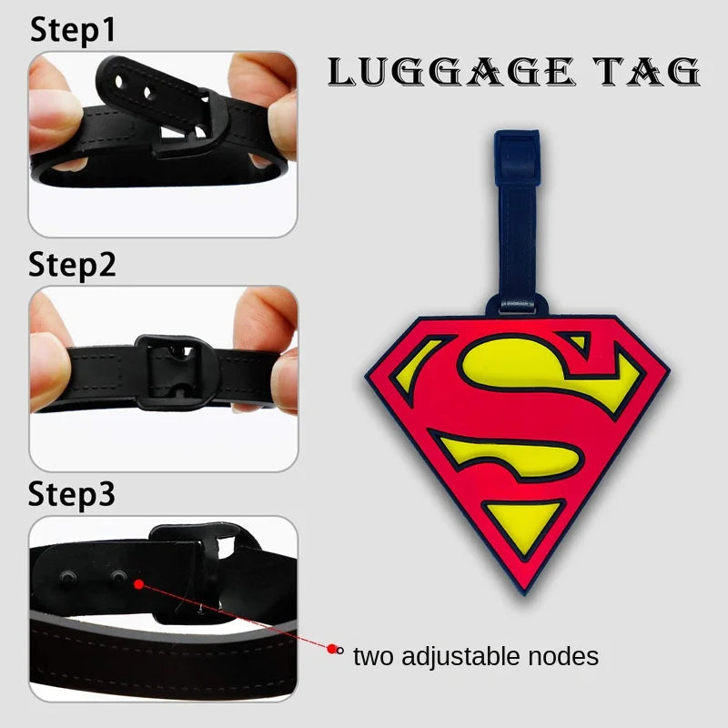 Batman Cartoon Silicone Luggage Tags