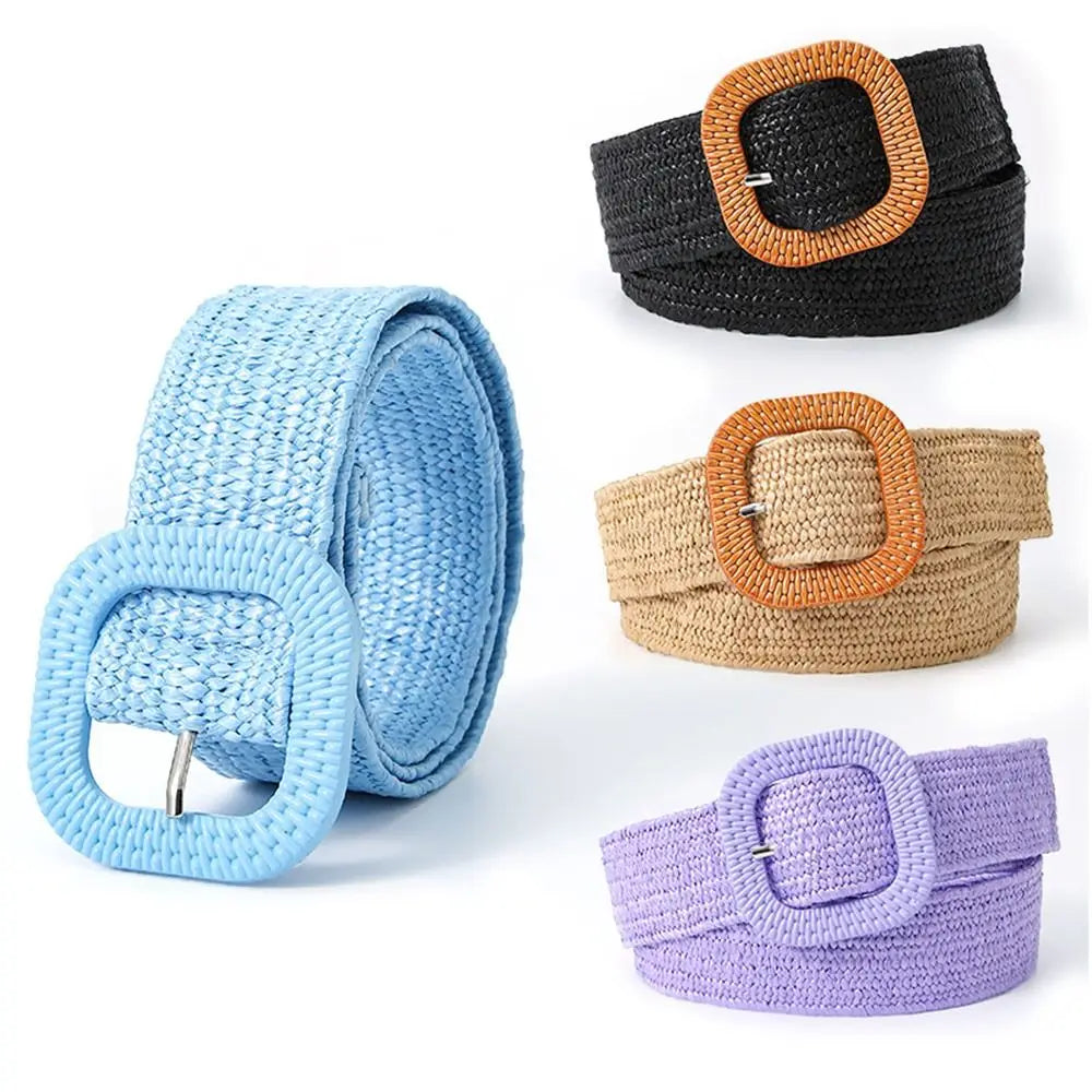 Bohemian Straw Woven Braided Belts