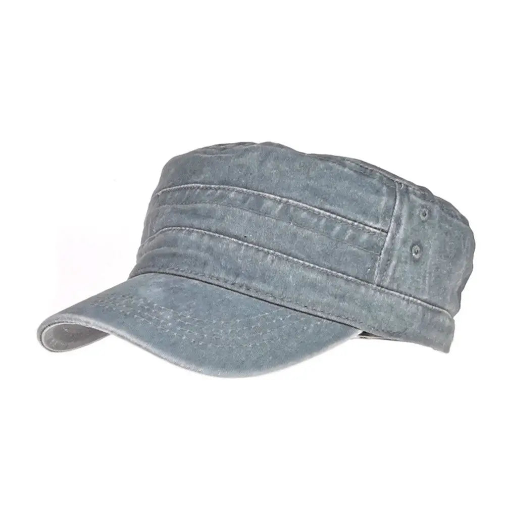 Men Women Hat Cadet Combat Fishing Baseball Cap Anti-UV Flat Top Hat Outdoor Unisex Sun Hat ﻿