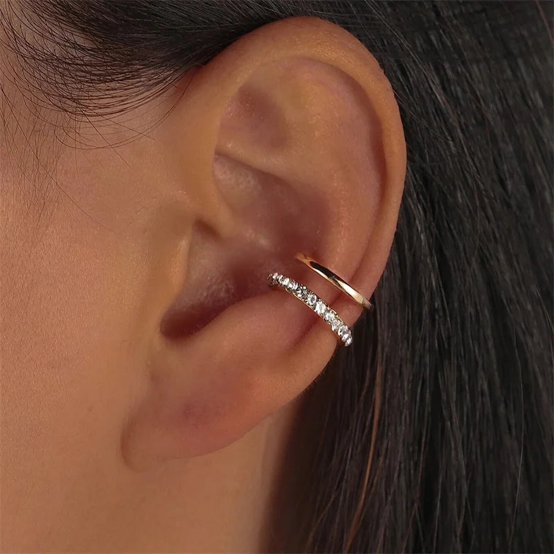 Exquisite Rhinestone Decor Ear Cuff earrings