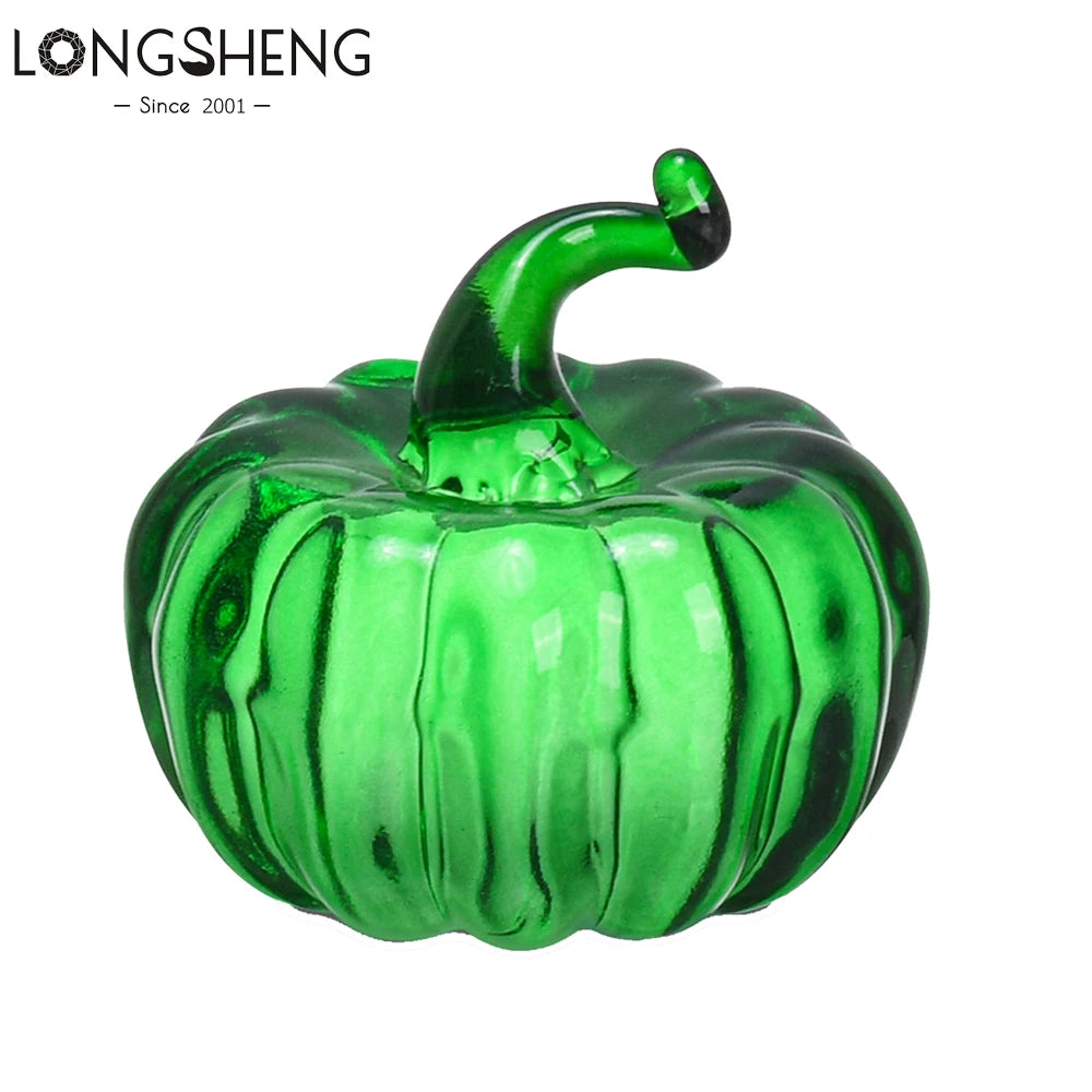 Collectible Green Crystal Pumpkin Figurine