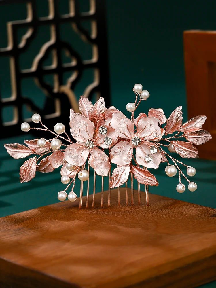 Handmade Bridal Pearl Rhinestone Hairpin