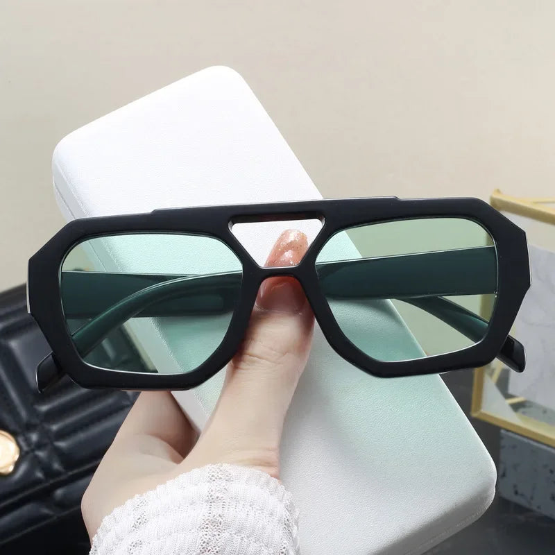 Vintage Double Bridges Square Sunglasses