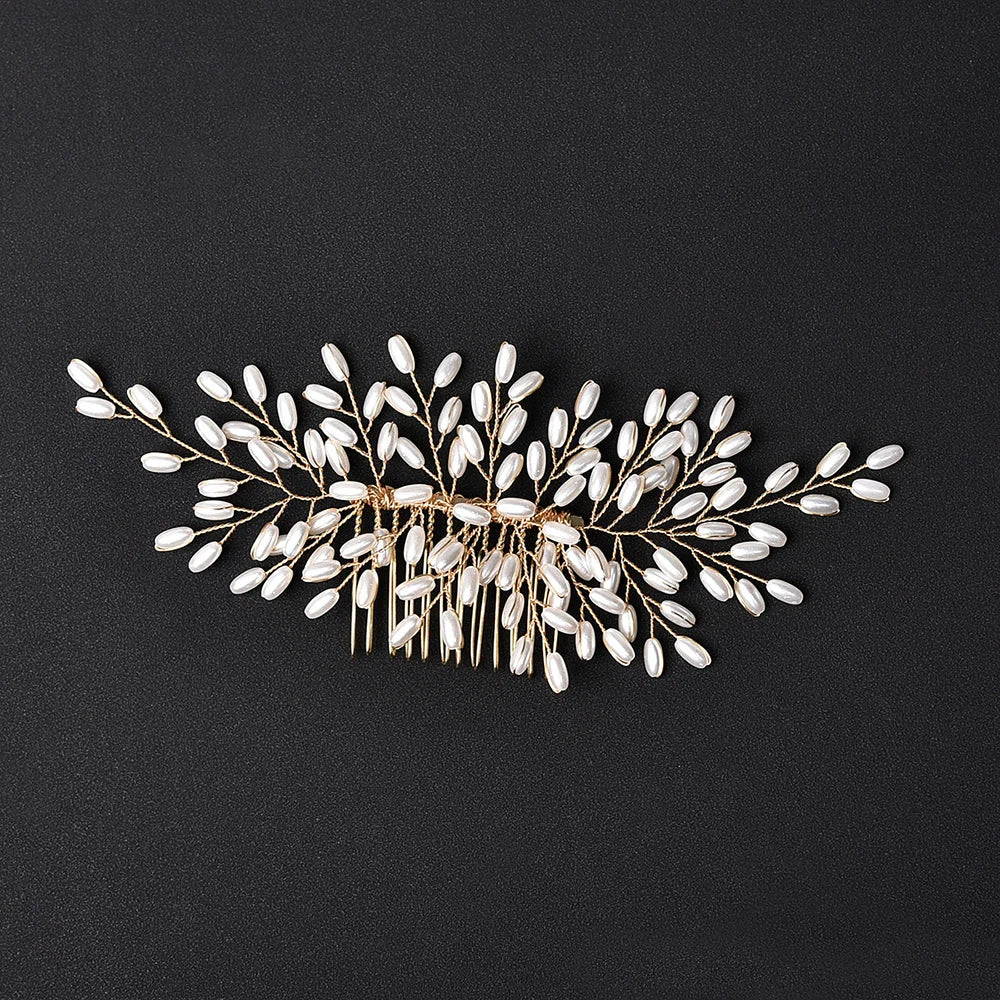 Bridal Crystal Pearl Hair Comb