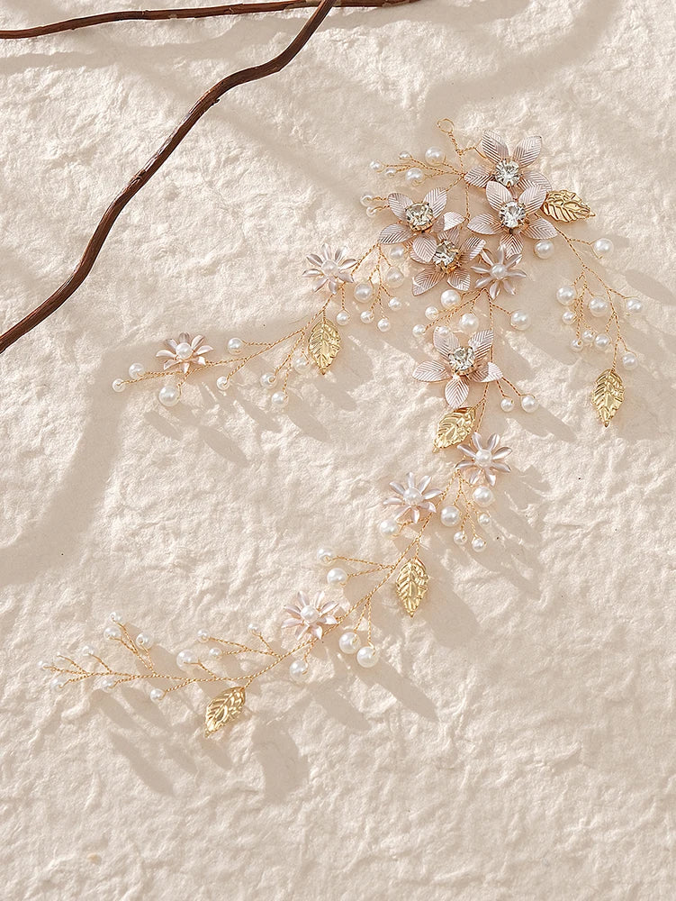 Handmade Blossom Wedding Pearls Headpiece