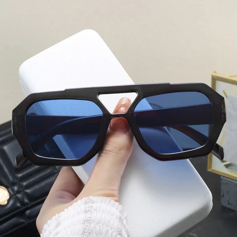 Vintage Double Bridges Square Sunglasses