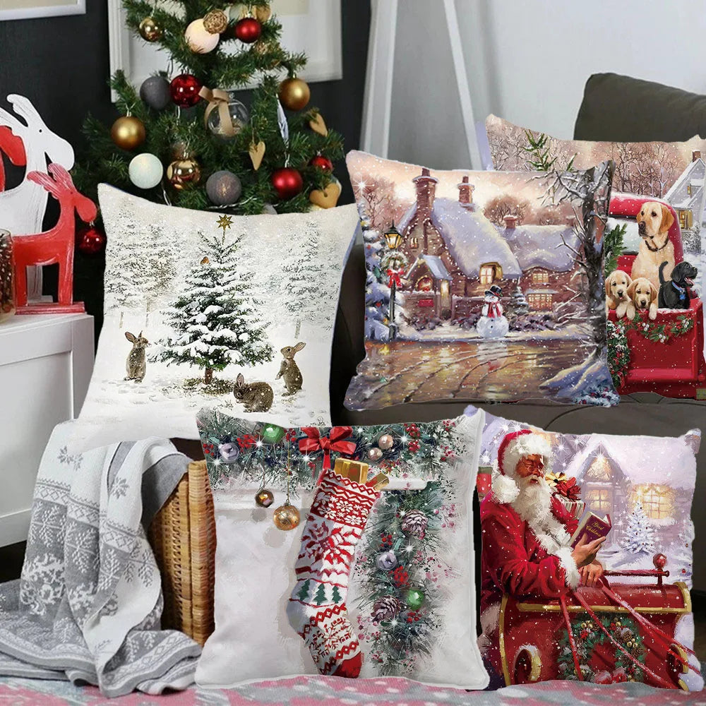 45cm Merry Christmas Cushion Cover Pillowcases; Many Styles