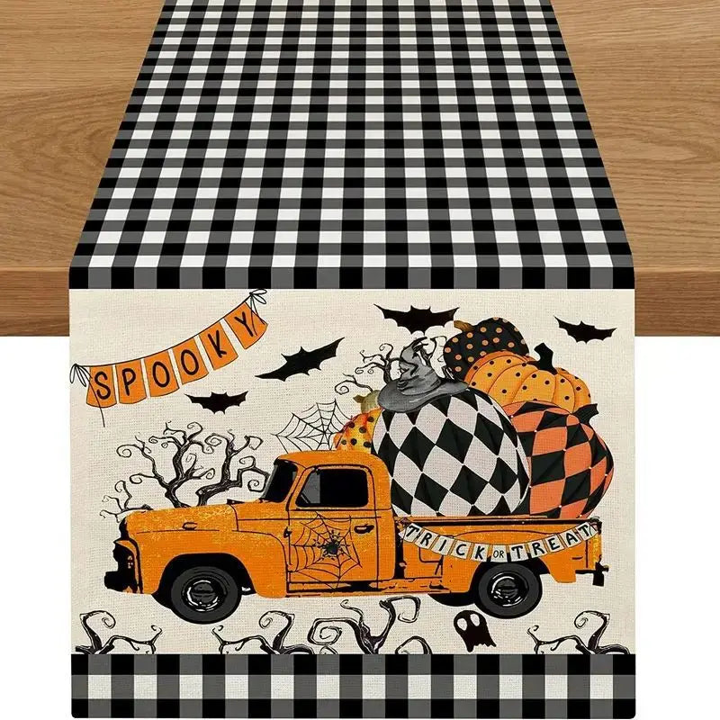 Linen Halloween Table Runner- Multiple Designs