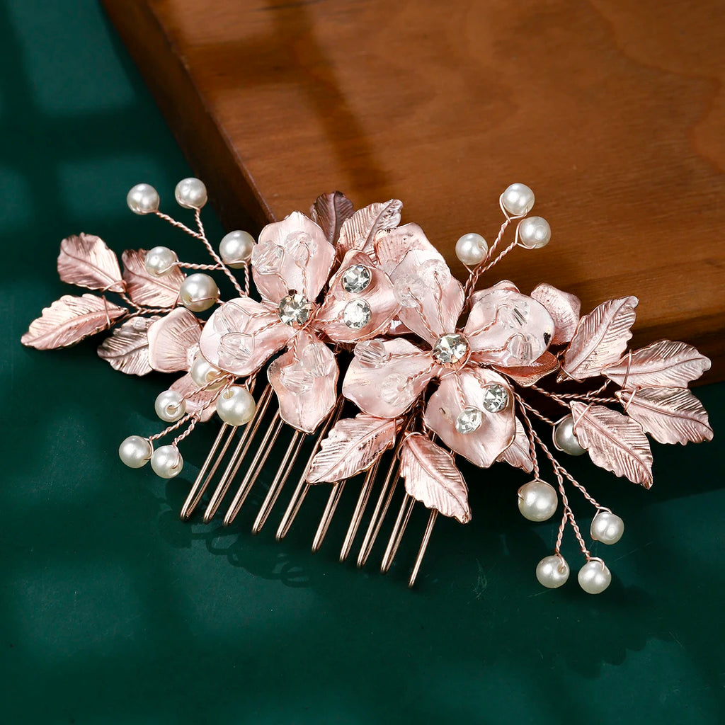 Handmade Bridal Pearl Rhinestone Hairpin