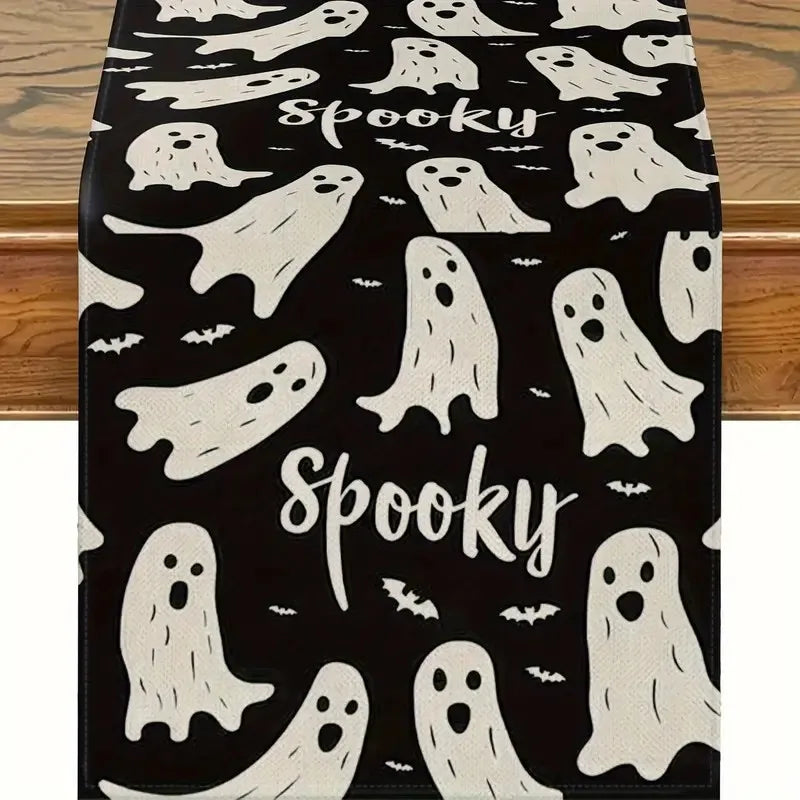 Linen Halloween Table Runner- Multiple Designs