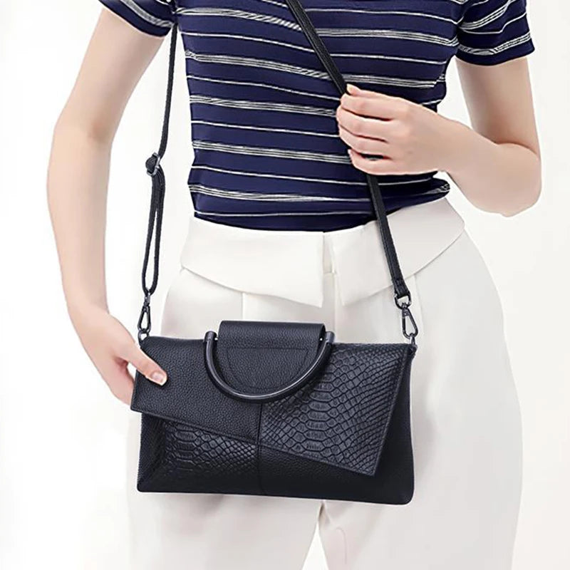 Soft Luxury Leather Handbag; Crossbody or Clutch