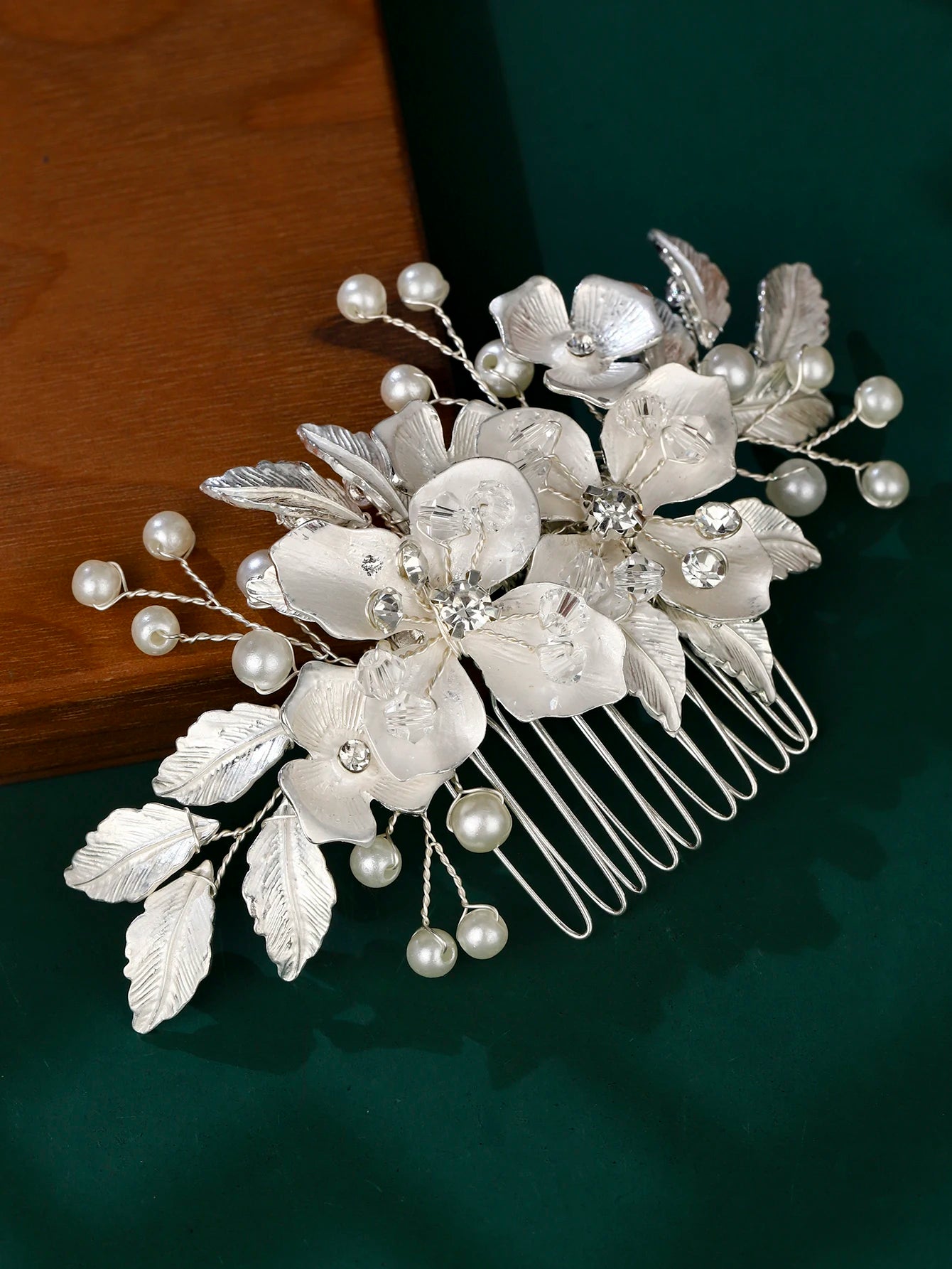 Handmade Bridal Pearl Rhinestone Hairpin