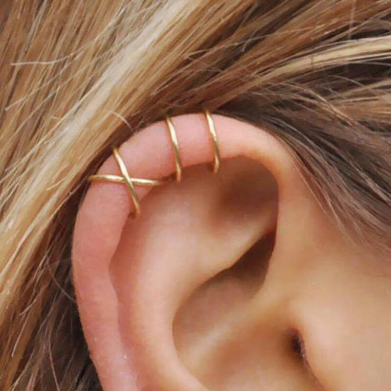 Exquisite Rhinestone Decor Ear Cuff earrings