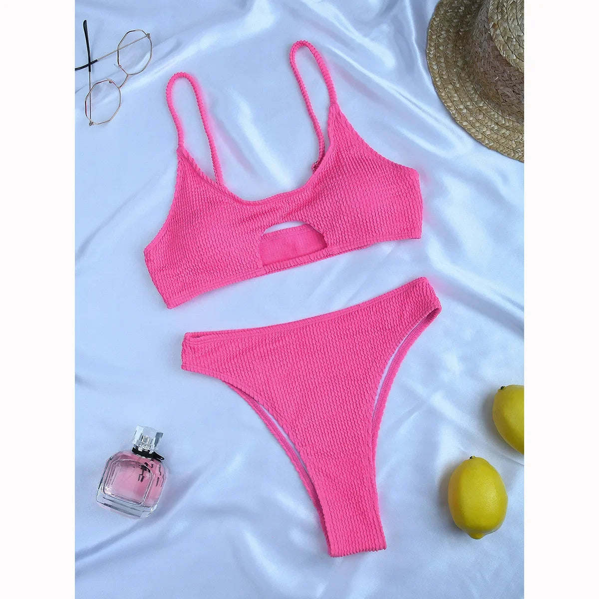 Special Pit Stripe Fabric Bikini Set