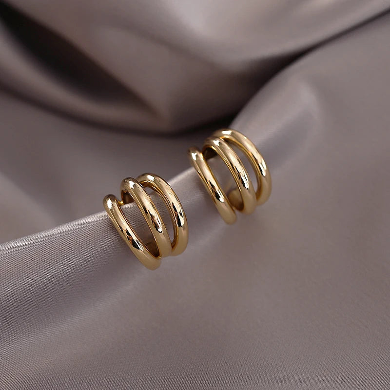 Simple Metal Arc Earrings
