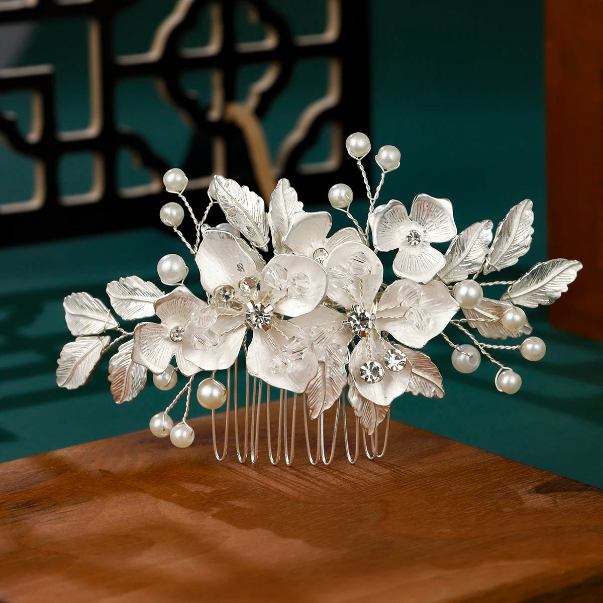 Handmade Bridal Pearl Rhinestone Hairpin