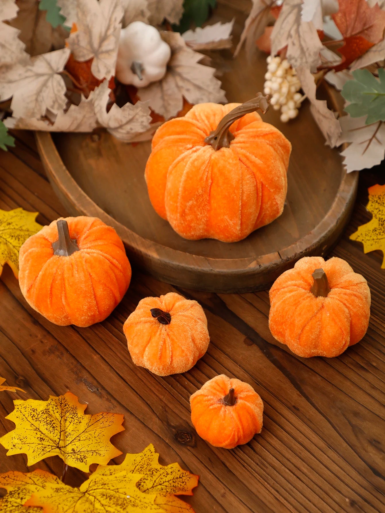 Velvet Artificial Pumpkins