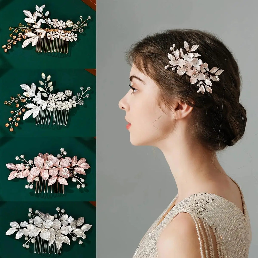 Handmade Bridal Pearl Rhinestone Hairpin