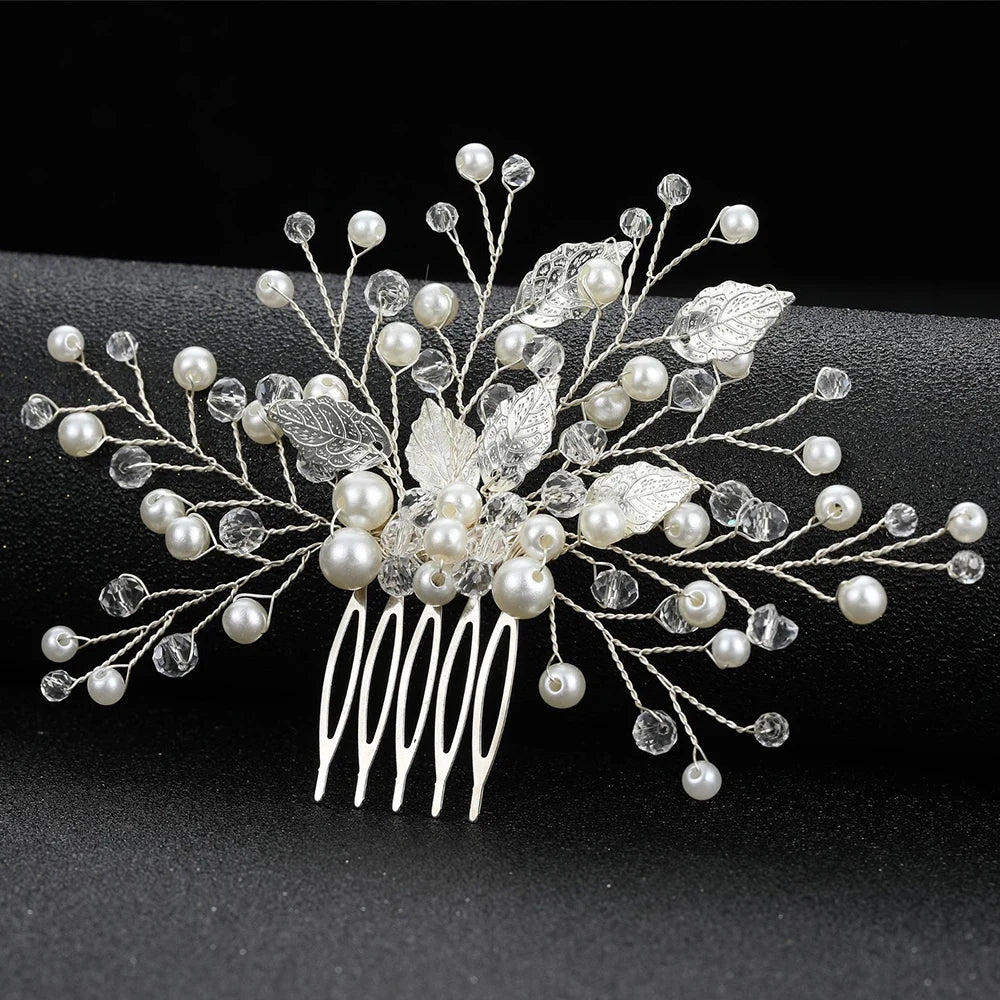 Bridal Crystal Pearl Hair Comb