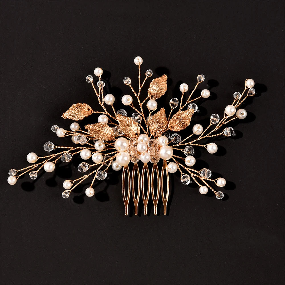 Bridal Crystal Pearl Hair Comb