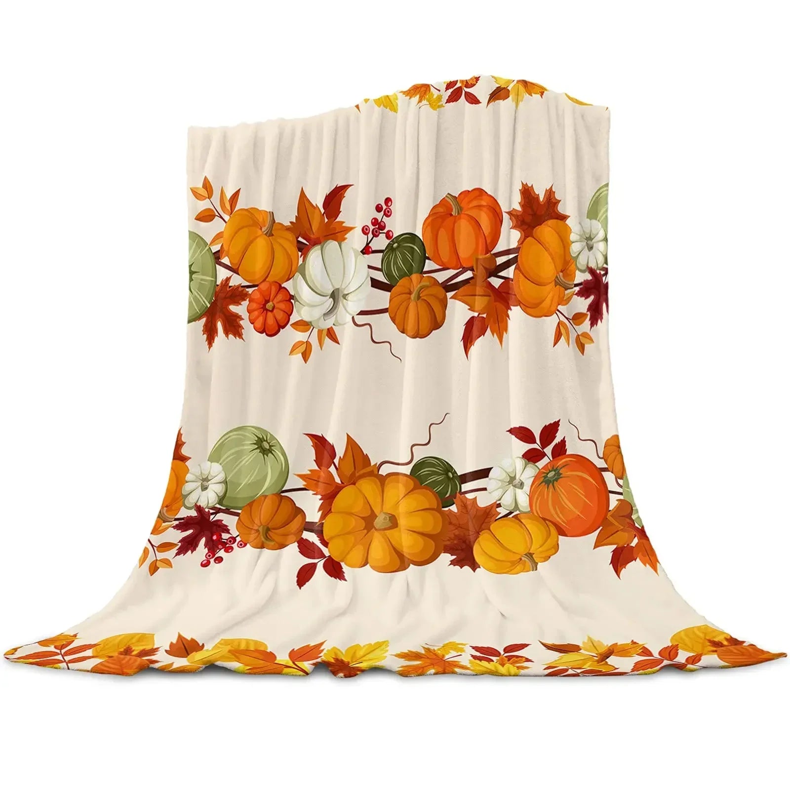 Lantern Pumpkins Halloween Throw Blankets for Sofa, Bed, Couch, or Chair. (Various patterns and sizes!)