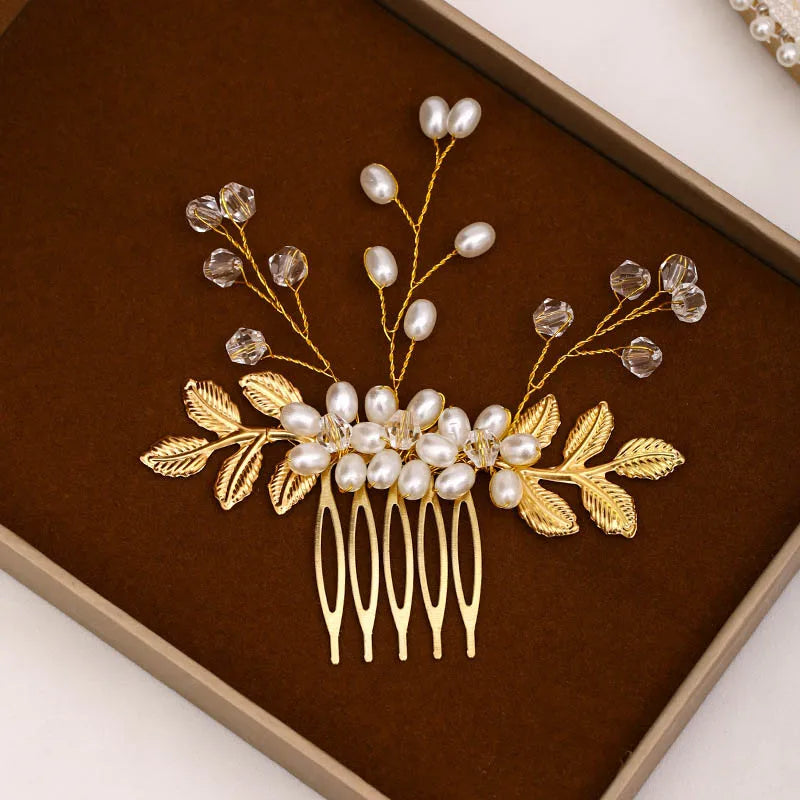Bridal Crystal Pearl Hair Comb