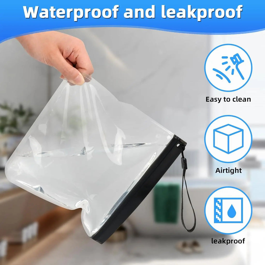 2pc Leakproof Transparent Travel Toiletry Bag