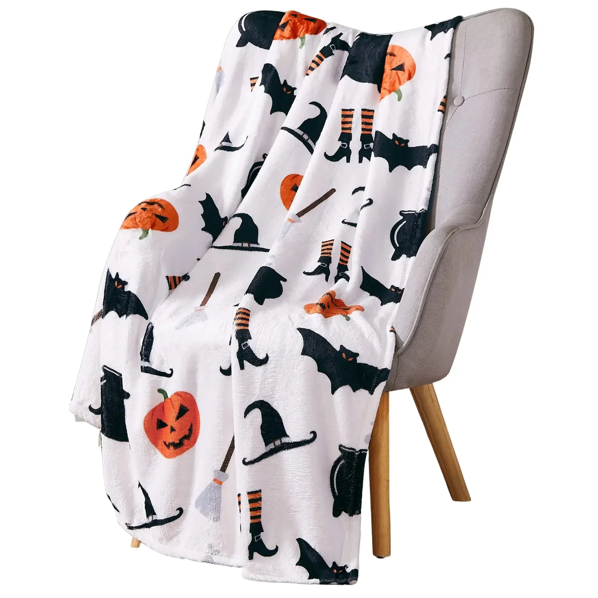 Lantern Pumpkins Halloween Throw Blankets for Sofa, Bed, Couch, or Chair. (Various patterns and sizes!)