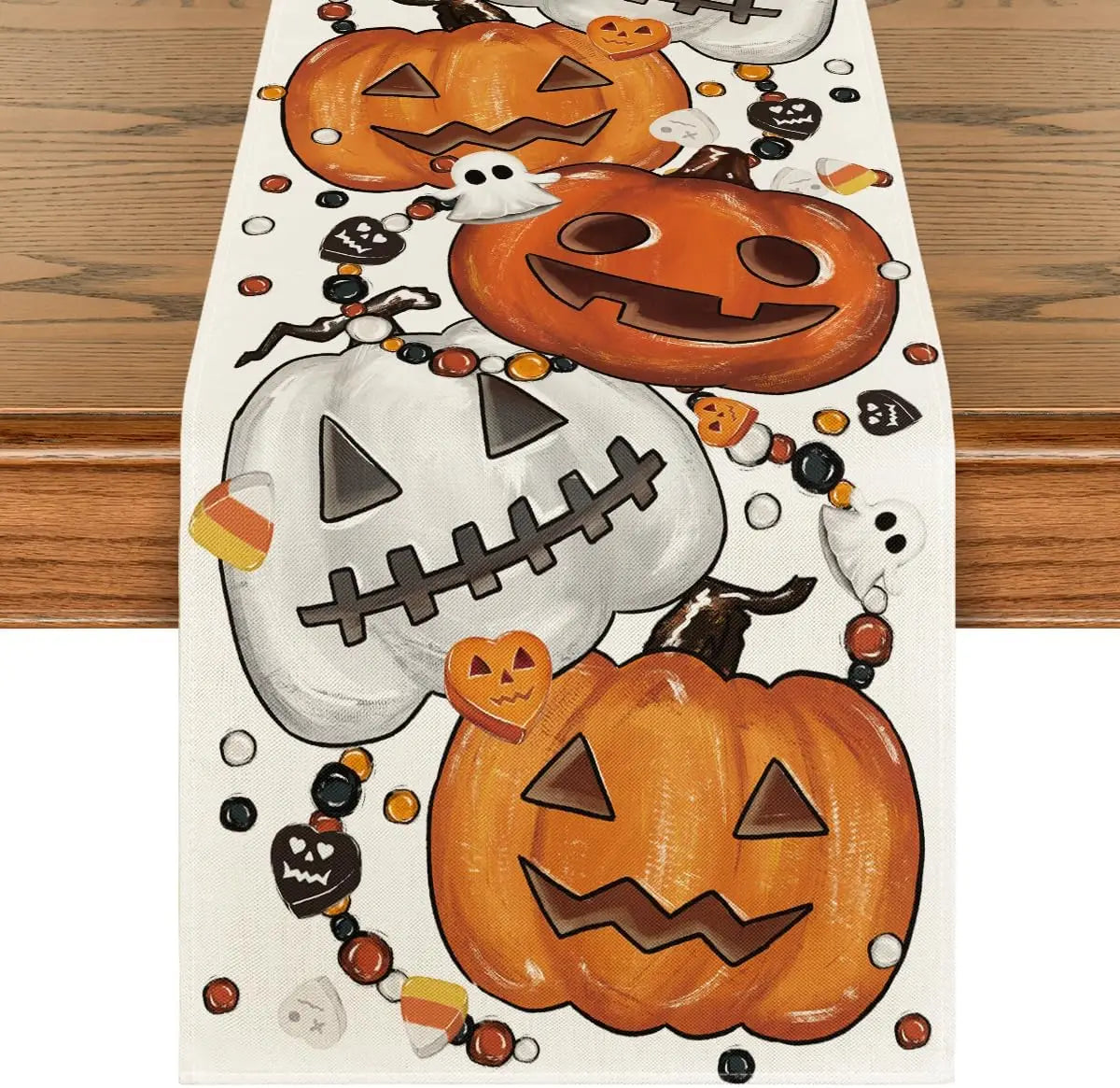 Halloween Pumpkins Spooky Linen Table Runners