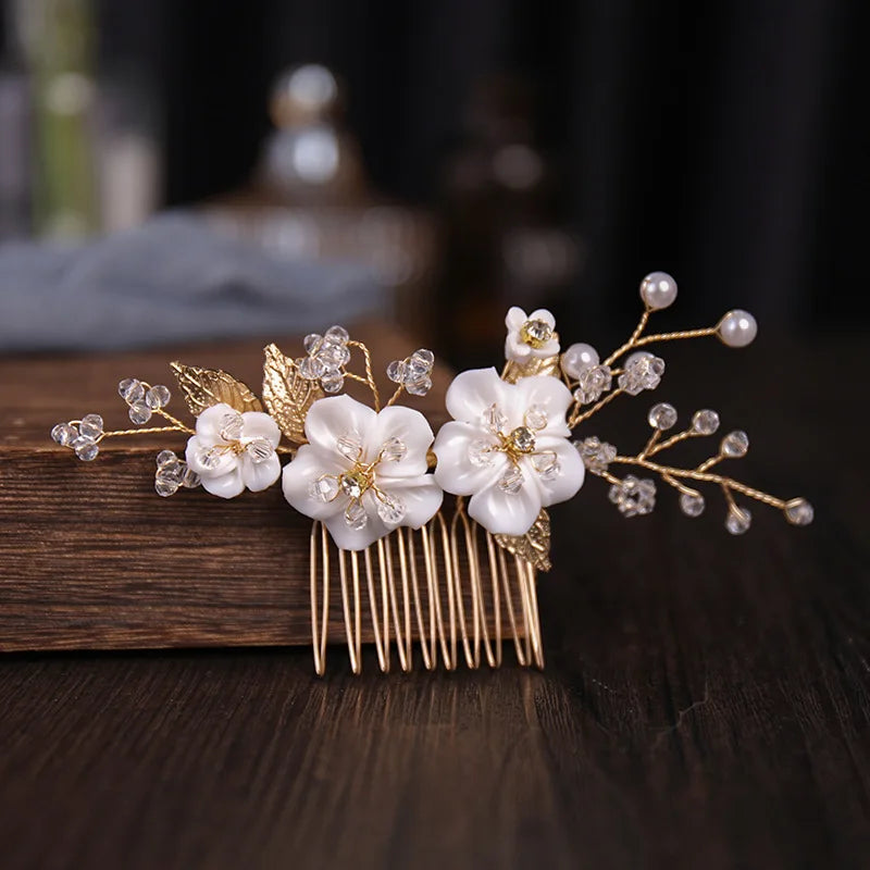 Bridal Pearl Flower Hairpin