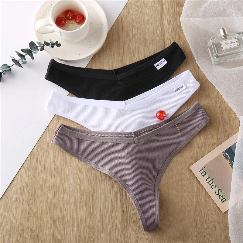 3Pcs/Set Women Cotton Thongs